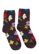 Julia Floral Socks - Chocolate