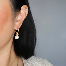 Remi Pearl Hoop Earrings - Gold