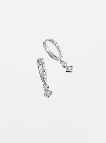 Reta Hoop Earrings - Silver