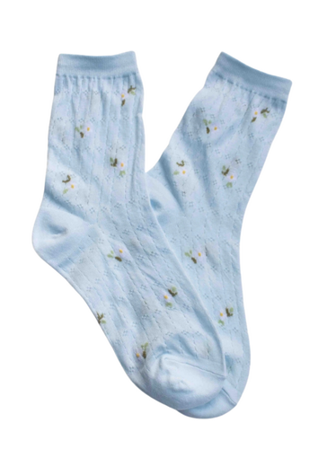 Mini Daisy Socks - Light Blue