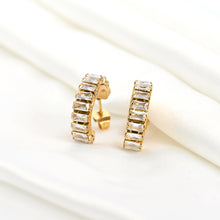 Jolie Baguette Hoop Earrings - Gold