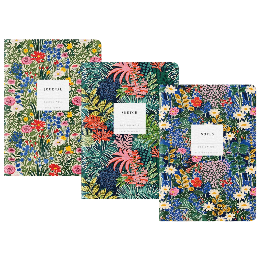 Set No.1 - 3x Stitched B6 Notebook Set