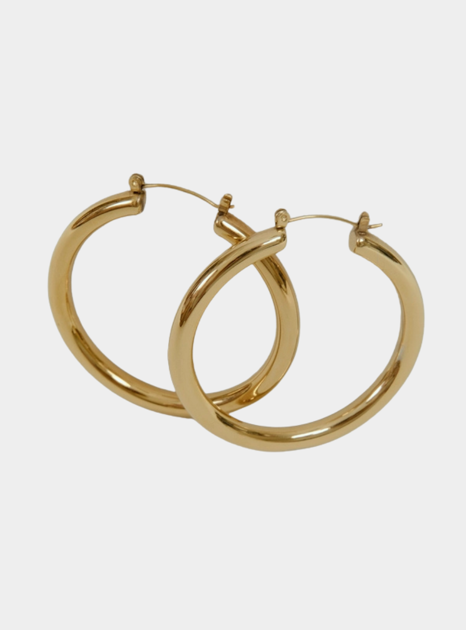 Alma Large Hoop Earrings - Gold