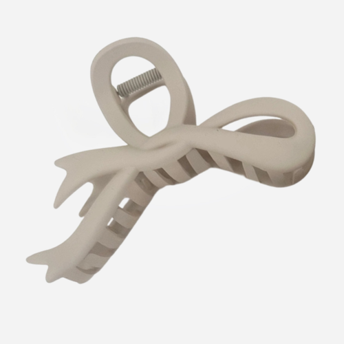Matte Ribbon Claw Clip - Linen
