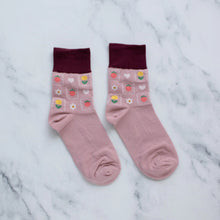 Spring Check Socks - Burgundy