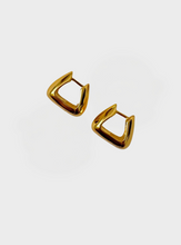 Small Pyramid Hoop Earrings - Gold