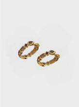 Barcelona Hoop Earrings - Gold + Multicoloured