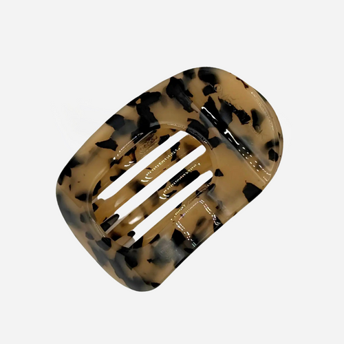 Cellulose Acetate Circle Flat Claw Clip - Light Tortoise