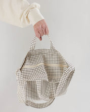 Horizontal Zip Duck Bag - Natural Grid