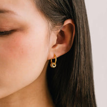 Prism Charm Hoop Earrings - Gold