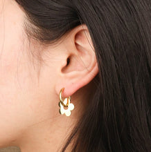 Petal Hoop Earrings - Gold