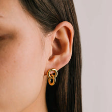 Waterproof Linx Drop Earrings - Gold
