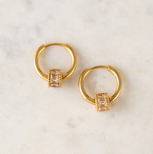 Prism Charm Hoop Earrings - Gold