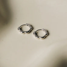 Scalloped Hoop Earrings - Silver