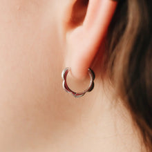 Scalloped Hoop Earrings - Silver