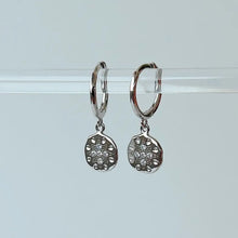 Sparkle Pendant Huggie Hoop Earrings - Silver