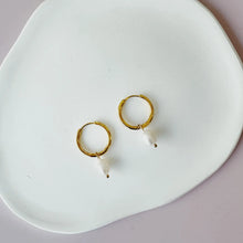 Hoop Pearl Earrings - Gold