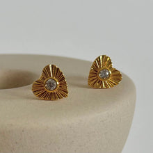 Sunburst Heart Studs