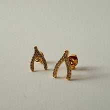 Mini Wishbone Stud Earrings - Gold