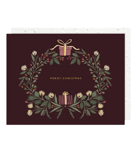 Christmas Wreath Card (Plantable Seed Paper Envelope)