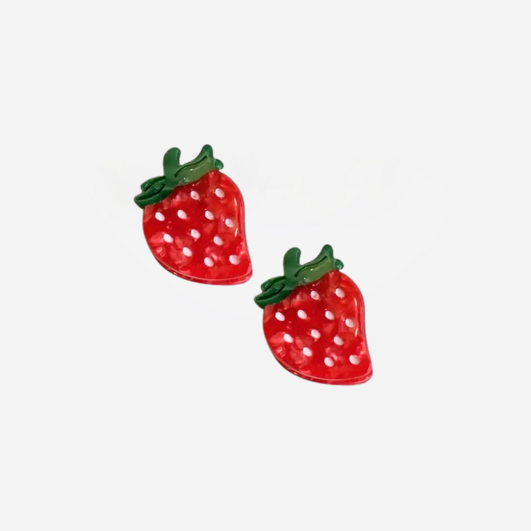 Fruit Mini Clips - Set of 2 - Strawberries