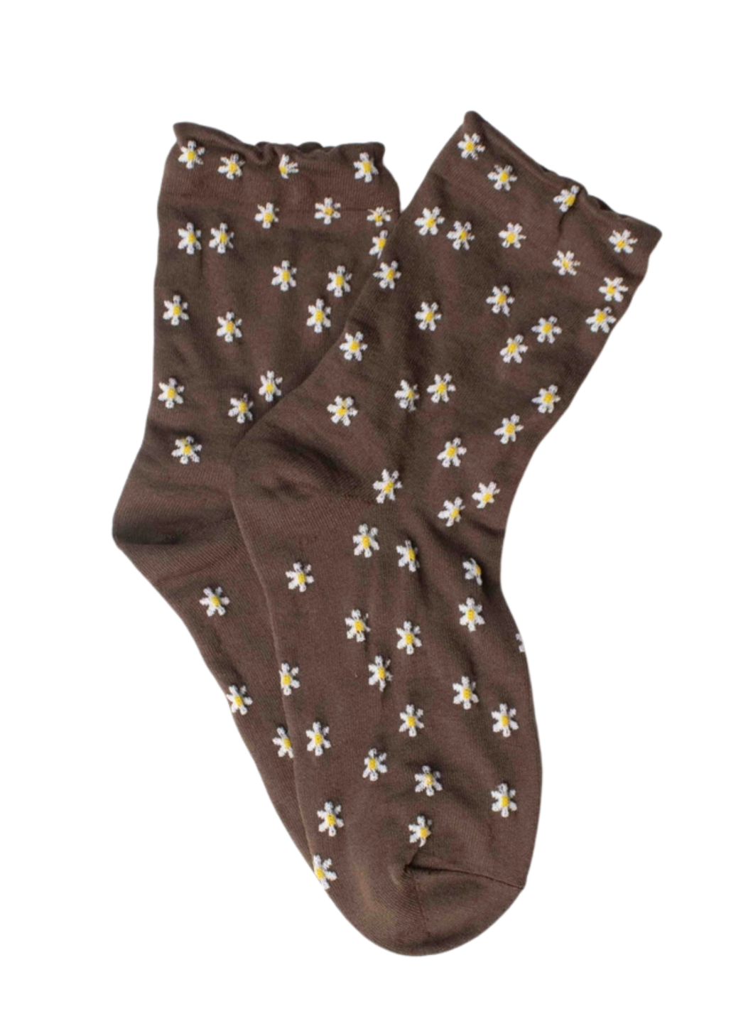 Daisy Meadow Socks - Dark Brown