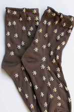Daisy Meadow Socks - Dark Brown