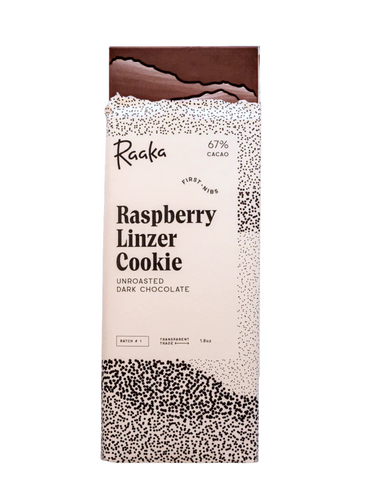 67% Raspberry Linzer Cookie Unroasted Dark Chocolate Bar - Limited Batch