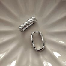 Small Prescott Ribbed Earrings - Silver