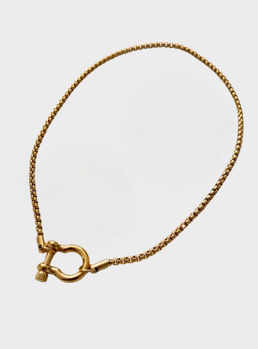 Horseshoe Carabiner Necklace - Gold