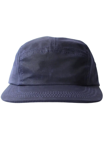 5 Panel Cap - Navy Waxed Cotton Canvas