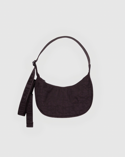 Small Nylon Crescent Bag - Chocolate Plum