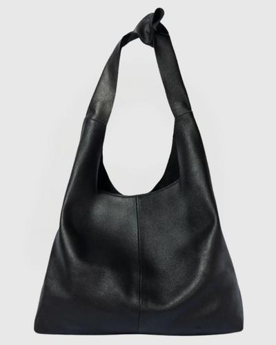 Knot Leather Shoulder Bag - Black