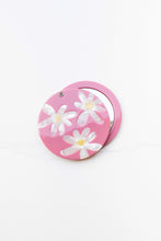 Eco Acetate Daisy Compact Mirror - Strawberry