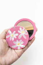 Eco Acetate Daisy Compact Mirror - Strawberry