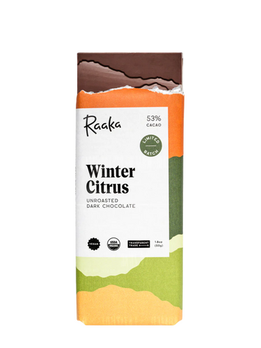 53% Winter Citrus Unroasted Dark Chocolate Bar - Limited Edition