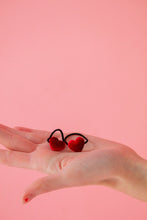 Velvet Mini Heart Ponytails - Set of Two - Red or Pink