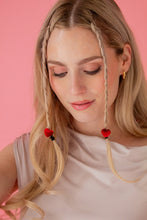 Velvet Mini Heart Ponytails - Set of Two - Red or Pink
