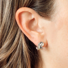 Swirl Wave Earrings - Silver