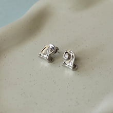 Swirl Wave Earrings - Silver