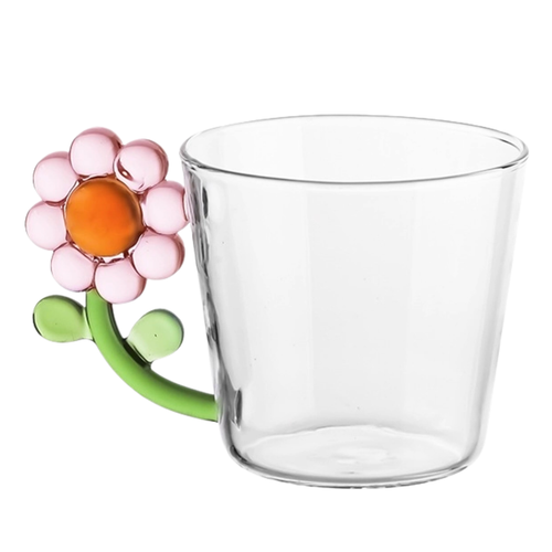 Penelope Floral Glass - Pink/Orange