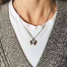 Heart Burst Pendant Necklace - Silver