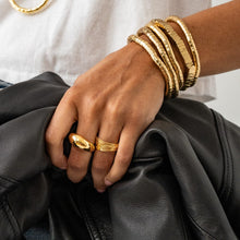 Square Bead Stretch Bracelet - Gold