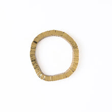 Square Bead Stretch Bracelet - Gold