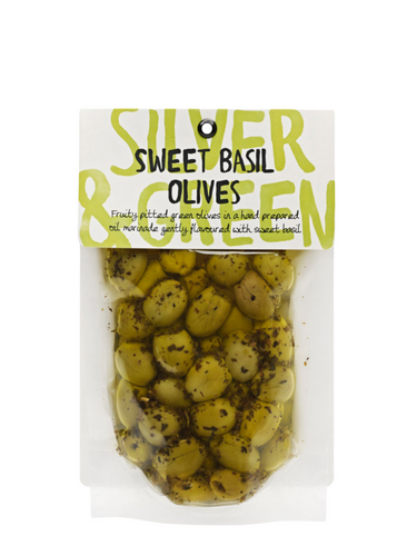 Silver & Green Sweet Basil Green Olives