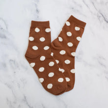 Polka Dots Puff Socks - Rust/Cream
