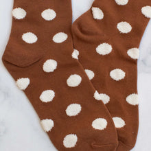 Polka Dots Puff Socks - Rust/Cream