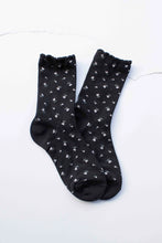 Mini Flower Ruffle Socks - Black