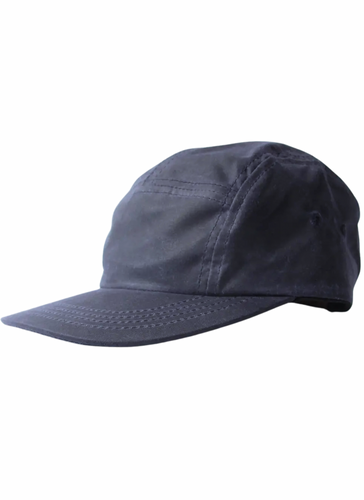 5 Panel Cap - Navy Waxed Cotton Canvas