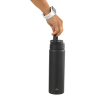 Colored Stainless Steel Insulated Water Bottle - 22 oz - Black